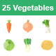 Vegetables II color vector icons