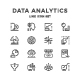 Set Line Icons of Data Analytics