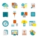 Database Analytics Flat Icons Set 