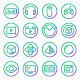 Gradient Rounded Line icons for Virtual Reality.