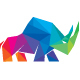 Rhino Colorful Polygon Logo