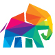 Elephant Colorful Polygon Logo