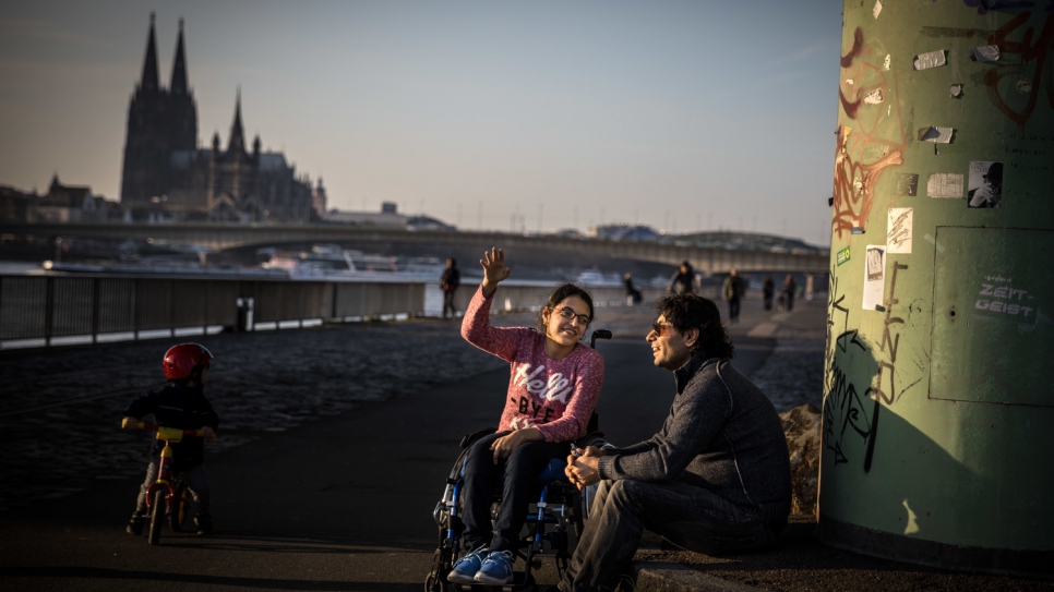 Nujeen on a visit to Cologne with her brother Shiar, 44.