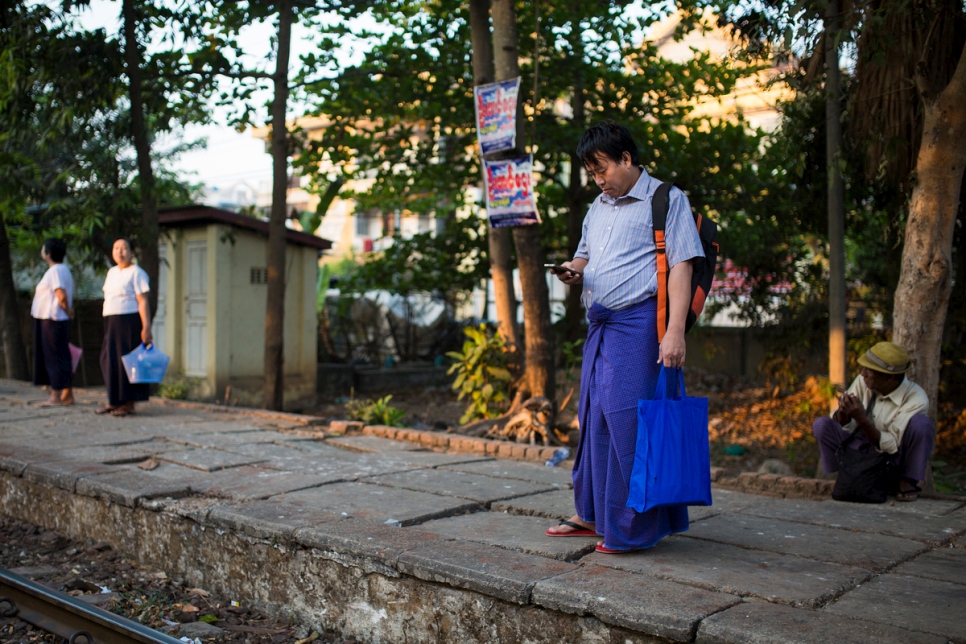 Thant travels to work in Yangon, Myanmar.