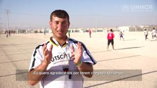 Jordânia: Mensagem de apoio ao #TeamRefugees de um trainador de futebol refugiado