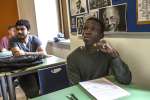 Boboya Emmanuel Sebit Gabu attends an economic lesson with his fellow ...