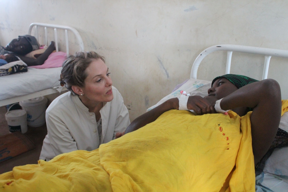 Princess Sarah comforted a young woman whose premature baby died the night before at a maternity hospital in Kakuma refugee camp, Kenya. The facility lacked basic equipment and expertise which would have kept them alive, and saved their mother's from grief.  