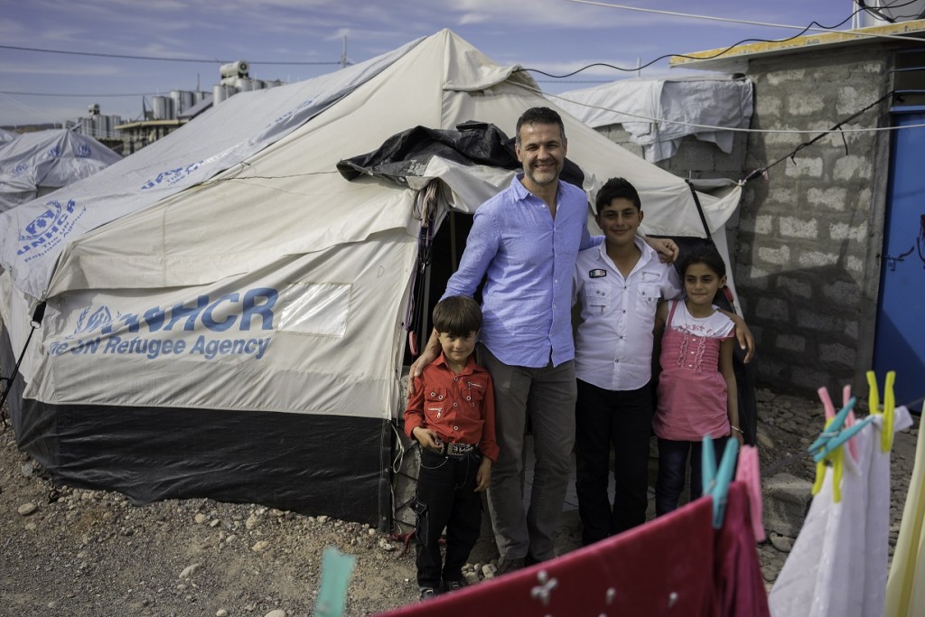 Khaled Hosseini, Goodwill Ambassador for UNHCR, the UN Refugee Agency, visits Syrian refugees in Norther Iraq