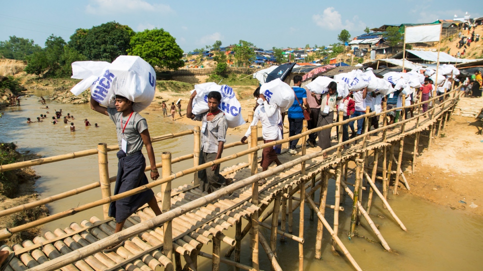 The UN Refugee Agency relocated some 1,700 new refugees to a government-allocated site in south-eastern Bangladesh, giving them a home after weeks on the move.