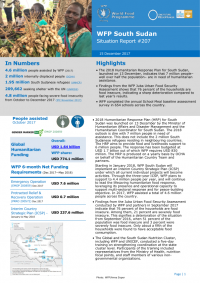 WFP: WFP South Sudan Situation Report #207, 15 December 2017 - Cover preview