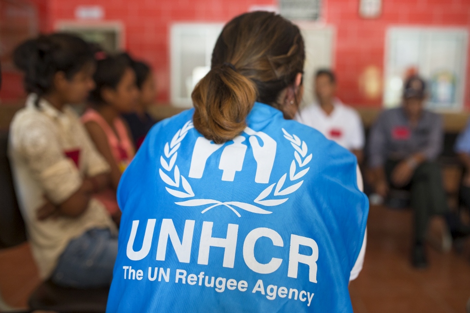 UNHCR staff meet with members of the communities at The Neal Family Community Cente is located in the area of Asentamientos Humanos (Human Settlements) in San Pedro Sula.