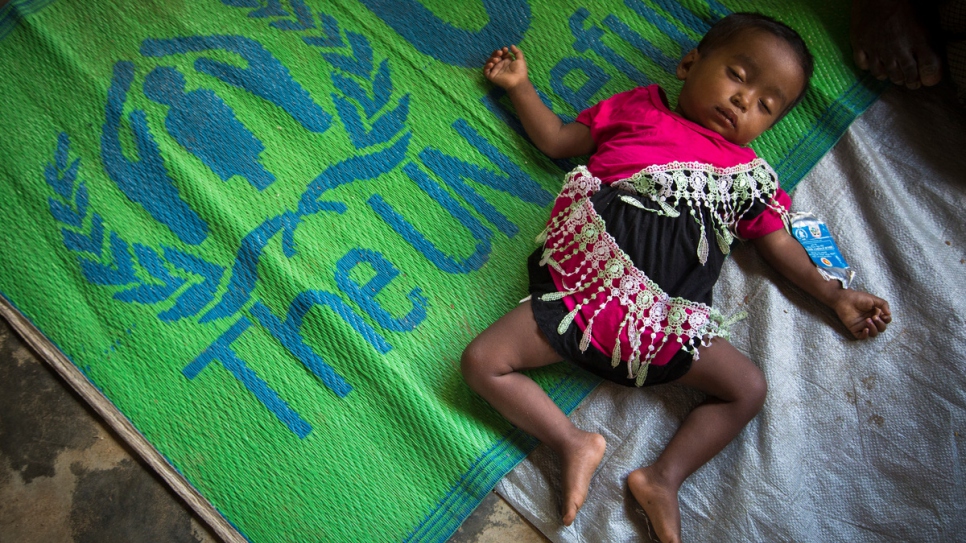 This young child is among some 1,700 newly arrived refugees relocated by UNHCR to a government-allocated site in south-eastern Bangladesh.