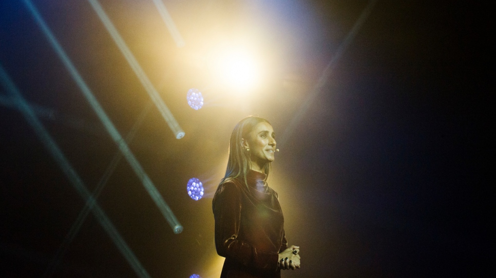 British journalist and broadcaster Anita Rani hosts UNHCR's 2017 Nansen Refugee Award ceremony at the Bâtiment des Forces Motrices in Geneva, Switzerland.