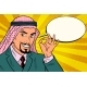 Arab Businessman OK Gesture, Comic Book Bubble