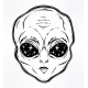 Vector Illustration with a Alien Head with Starry