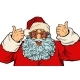 Isolated Santa Claus in the Star Glasses