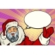 Promoter Santa Claus with Comic Bubble