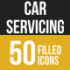 60 Car Servicing Filled Low Poly Icons