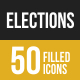 50 Elections Filled Low Poly Icons