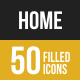 50 Home Filled Low Poly Icons