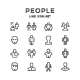 Set Line Icons of People