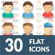 30 Boys And Girls Flat User Icon