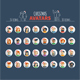 Male and female avatars and set of Christmas userpics in Santa hats