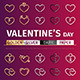 Golden and Silver Valentine's Day Icons Set