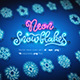 Christmas Colorful Neon Snowflakes Icons