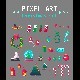 Cute Pixel Art Christmas Set