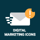 12 Flat digital marketing icons