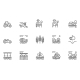 Set of Agriculture and Farming Line Icons