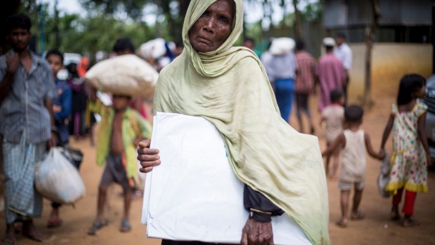 Moving refugees out of the rain in Bangladesh