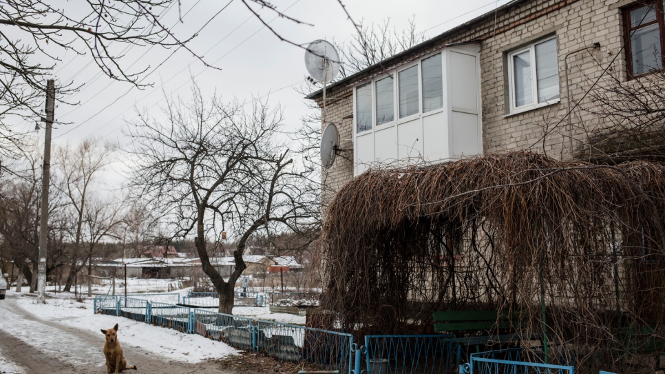 The apartment that Hanna shares with her sick husband Oleksiy in Shchastya.