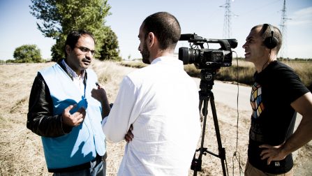 Influx of refugees and migrants triggered media's attention. Dozens of TV crews, radio journalists and newspaper reporters came to Croatia to cover what was the hottest news in recent years. Here Babar Baloch, UNHCR spokesman for Central Europe is giving interview. ; On 21 September 2015 refugees and migrants had already left from Tovarnik station. Some of them were sent to Hungary by trains, the others transferred to the temporary transition centre in Opatovac. The operation was chaotic and resulted in many families being separated. Those who lost their relatives put up posters with their pictures and contact numbers.
