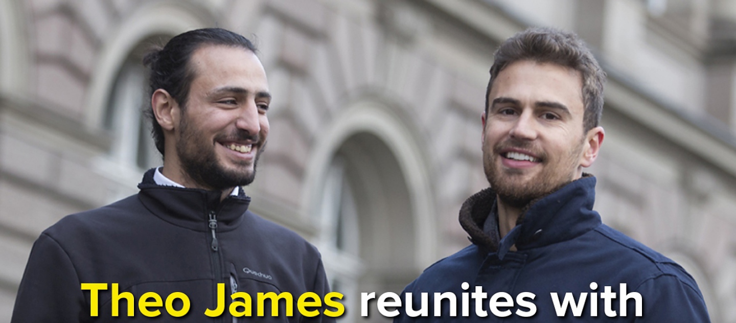 Theo James reunites with Syrian refugee Housam