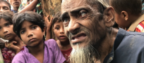 Elderly Rohingya rely on families to carry them to safety