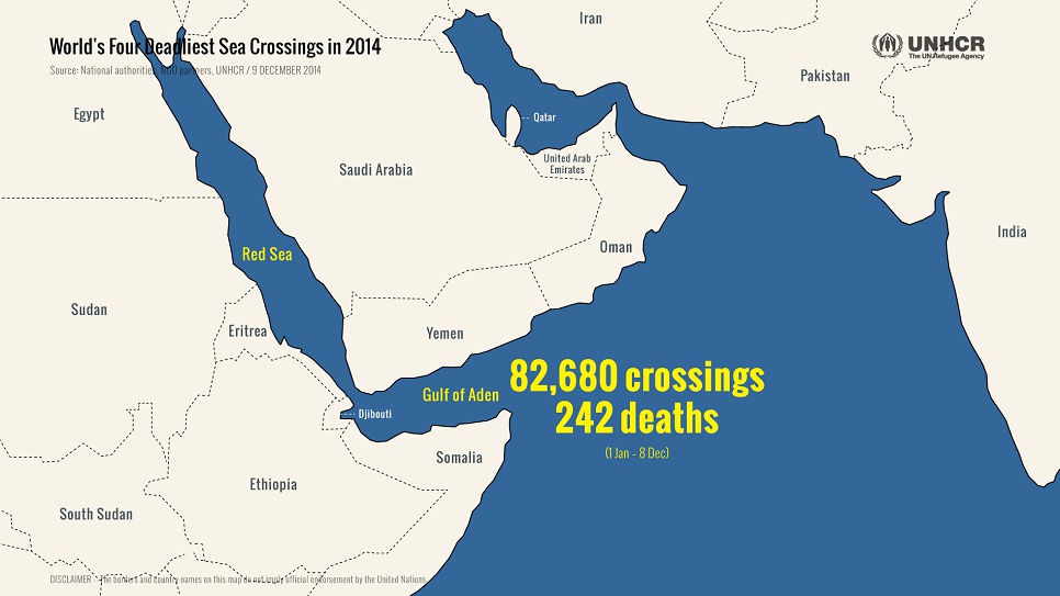 Hundreds have died this year crossing the Gulf of Aden and the Red Sea, mainly en route from Ethiopia and Somalia to Yemen or onwards to Saudi Arabia and other Gulf countries.