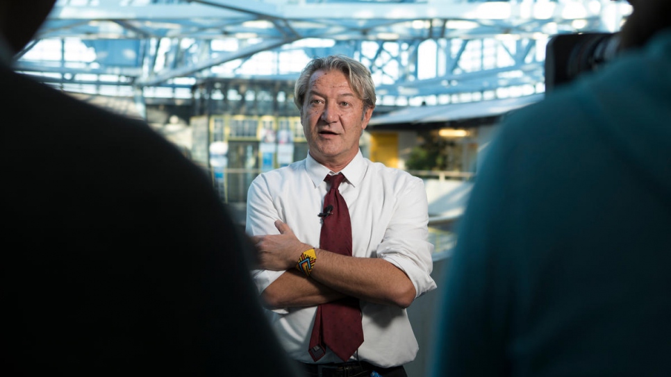 Currently UNHCR's Representative to Libya, Roberto Mignone is interviewed at the UN Refugee Agency's headquarters in Geneva in December 2017.