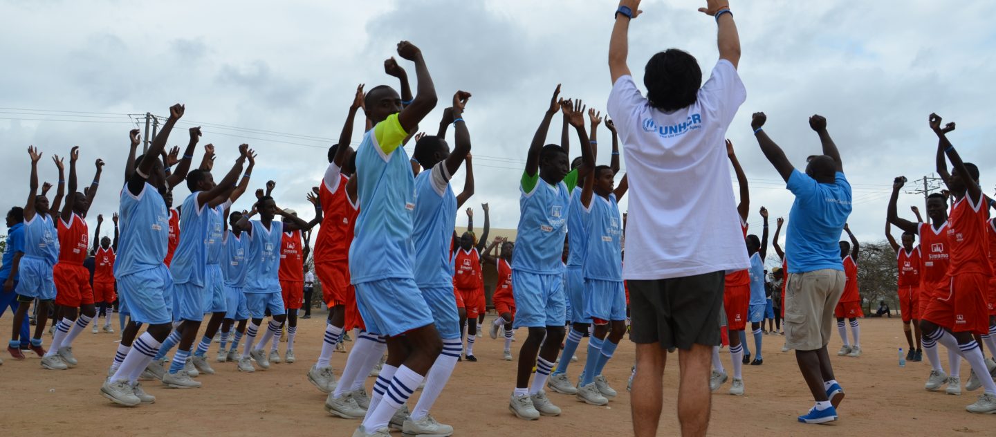 Kenya. Refugees and aid workers in Dadaab run in support of #TeamRefugees and stand #WithRefugees