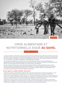 OCHA: Crise Alimentaire et Nutritionnelle Aiguë au Sahel : Un Appel à l'Action, juin 2018 - Cover preview