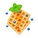 Belgian Waffle with Blueberries Honey and Peppermint - GraphicRiver Item for Sale