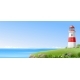 Lighthouse on a Green Hill Above the Sea - GraphicRiver Item for Sale