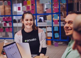 Girl in Envato tee