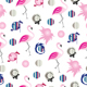Seamless pattern with flamingos - summer theme