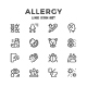 Set Line Icons of Allergy