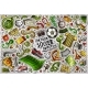 Vector Doodle Cartoon Set of Soccer Objects