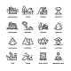 Natural Disaster Accidents Line Vector Icons