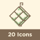 20 Ramadan Modern Flat Line Icons