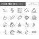 Winter Vacation Theme Pixel Perfect Line Icons.